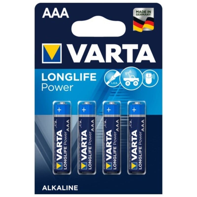 VARTA - LONGLIFE POWER ALKALINBATTERIER AAA LR03 4 ENHEDER
