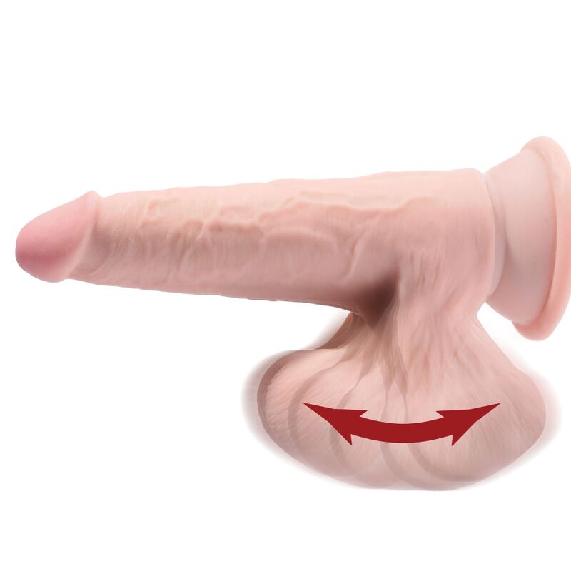 KONGE PIK - PLUS 3D DILDO SVINGENDE NØGLER 24,5 CM LYS HUD