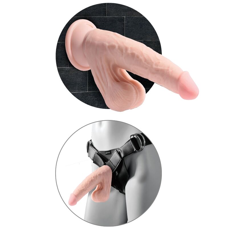 KONGE PIK - PLUS 3D DILDO SVINGENDE NØGLER 24,5 CM LYS HUD