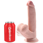 KONGE PIK - PLUS 3D DILDO SVINGENDE NØGLER 24,5 CM LYS HUD