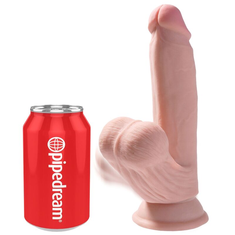 KONGE PIK - PLUS 3D DILDO SVINGENDE NØGLER 15,2 CM LYS HUD