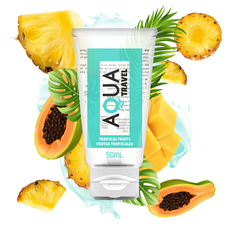 AQUA TRAVEL - VANDBASERET GLIDEMIDDEL MED SMAG AF TROPISK FRUGT - 50 ML