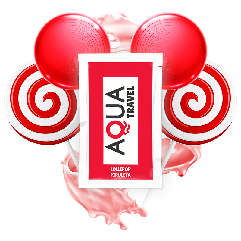 AQUA TRAVEL - VANDBASERET GLIDEMIDDEL MED LOLLIPOP-SMAG 6 ML
