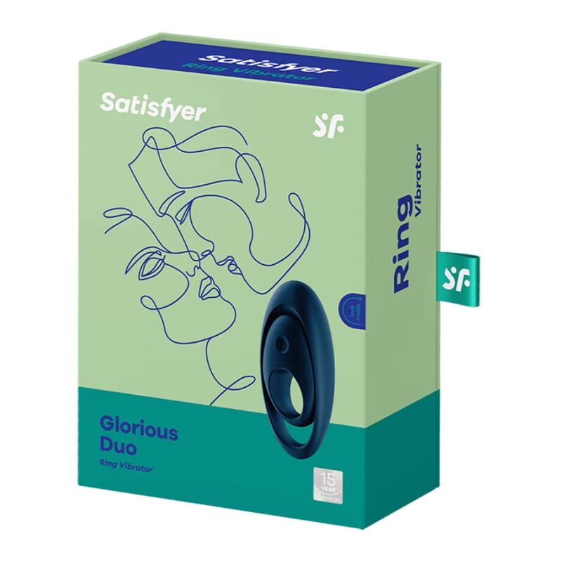 SATISFYER - GLORIOUS DUO RINGVIBRATOR BLÅ