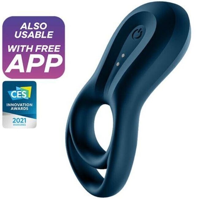 SATISFYER - EPIC DUO RINGVIBRATOR APP BLÅ