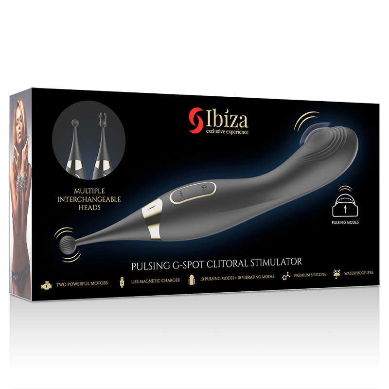 IBIZA - UDSKIFTBAR KLITORISTIMULATOR OG PULSATIONS-G-SPOTVIBRATOR