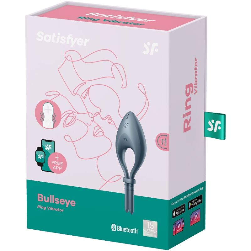 SATISFYER - BULLSEYE RINGVIBRATOR APP GRÅ