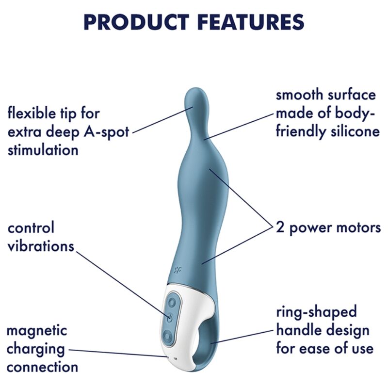 SATISFYER - AMAZING 1 ASPOT VIBRATOR BLÅ