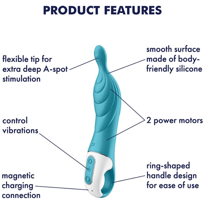 SATISFYER - FANTASTISK 2-PUNKT VIBRATOR TURKIS