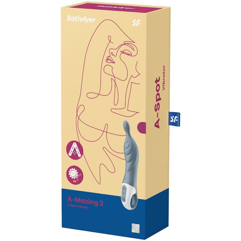 SATISFYER - AMAZING 2 ASPOT VIBRATOR GRÅ