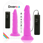 DIVERSIA - FLEKSIBEL VIBRERENDE DILDO LILLA 23 CM -O- 4,3 CM