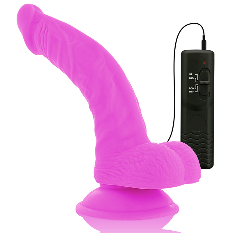 DIVERSIA - FLEKSIBEL VIBRERENDE DILDO LILLA 21,5 CM -O- 4,5 CM