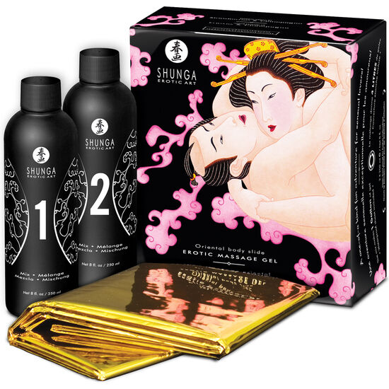 SHUNGA - ORIENTALSK BODY TO BODY EROTISK MASSAGEGEL MED JORDBÆR OG CAVA 