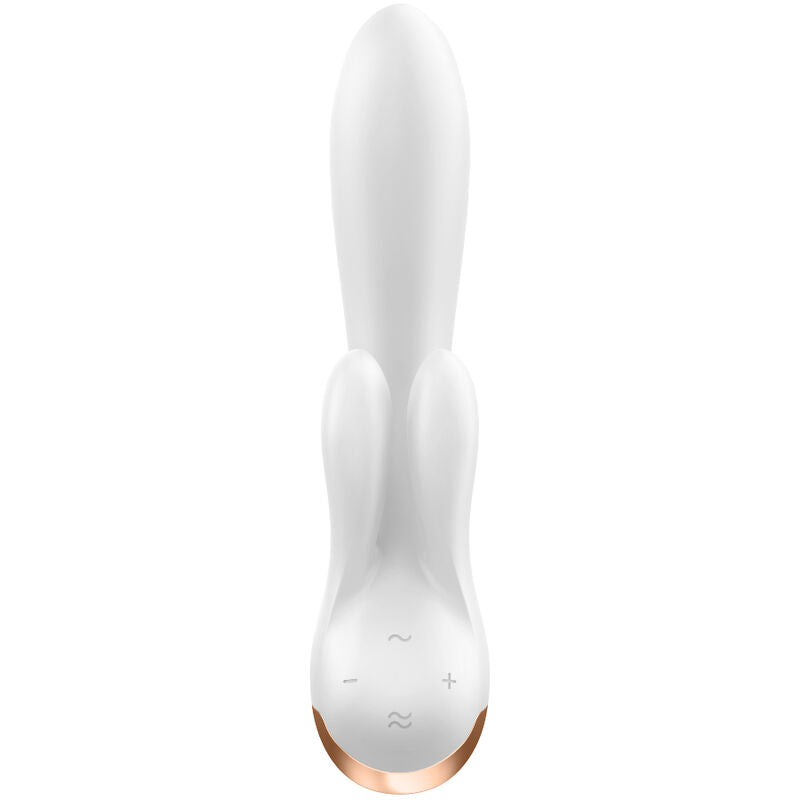 SATISFYER - DOBBELT FLEX VIBRATOR APP HVID