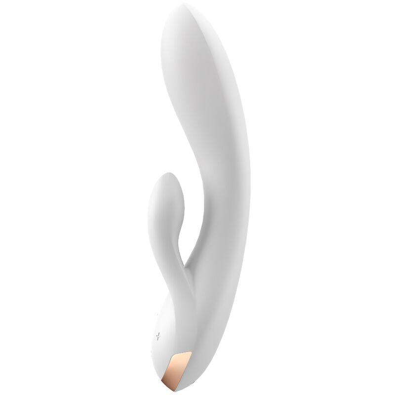 SATISFYER - DOBBELT FLEX VIBRATOR APP HVID