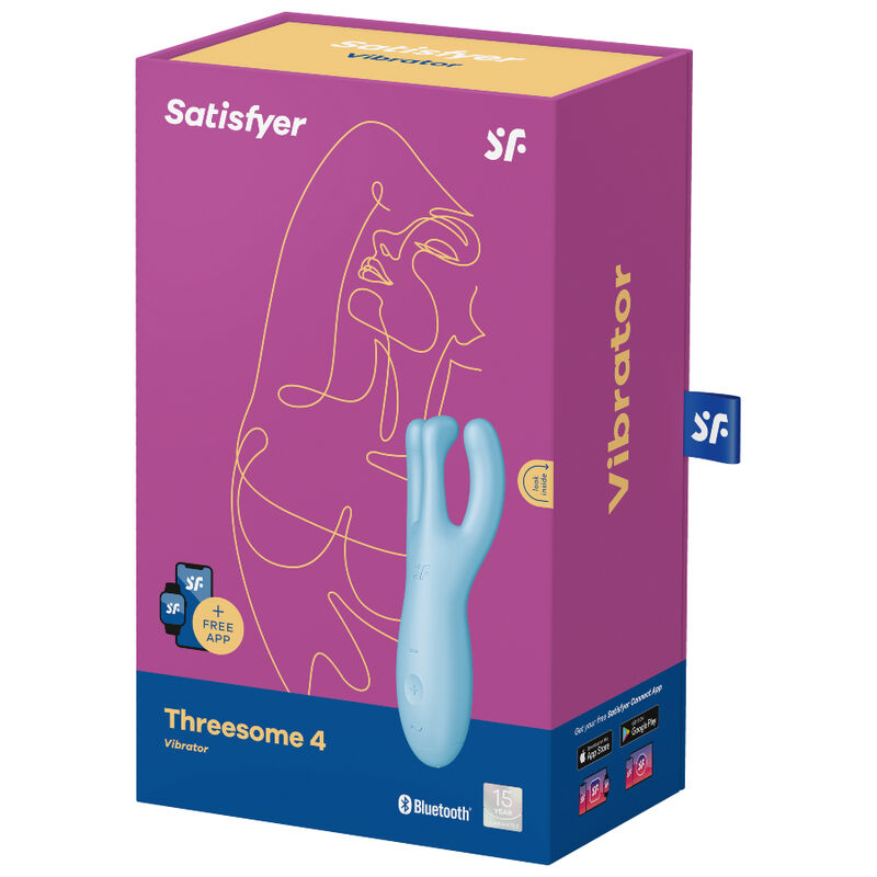SATISFYER - TREKANT 4 VIBRATOR APP BLÅ