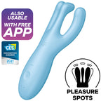 SATISFYER - TREKANT 4 VIBRATOR APP BLÅ