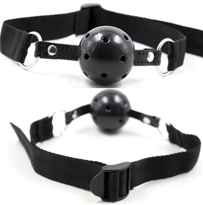 OHMAMA FETISH SORT STOF ÅNDBAR KUGLEKNEVELS