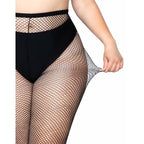 LEG AVENUE - FISHNET STRØMPEBUKSER PLUS SIZE