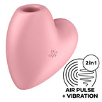 SATISFYER - CUTIE HEART AIR PULSE STIMULATOR & VIBRATOR PINK