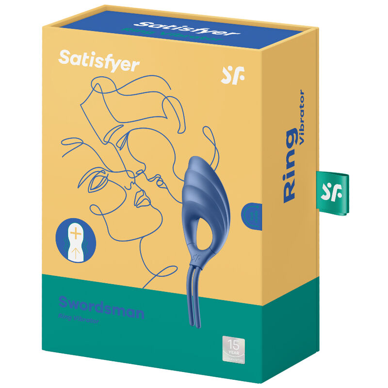 SATISFYER - SWORDSMAN RINGVIBRATOR BLÅ