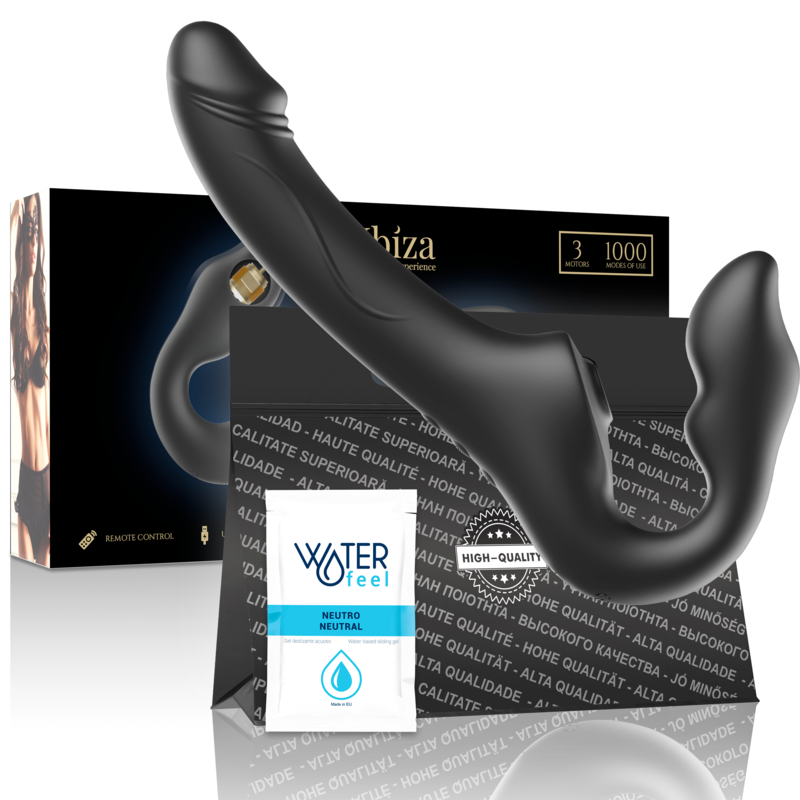 IBIZA - FJERNBETJENING STROPLØS VIBRATOR 3 MOTORER 1000 KOMBINATIONER.
