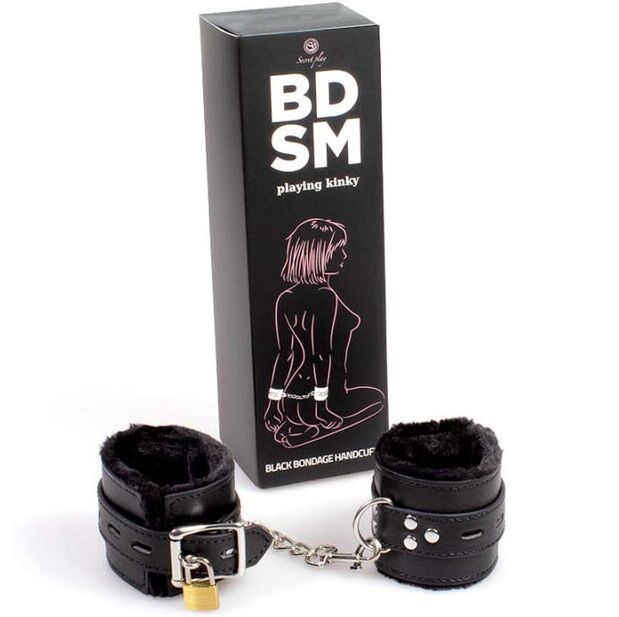 SECRETPLAY - SORT BONDAGE HÅNDJERN BDSM KOLLEKTION