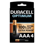 DURACELL - Optimum 200 Alkaliske Batterier AAA LR03 4 Enheder