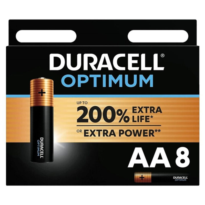 DURACELL - Optimum 200 Alkaliske Batterier AA LR6 8 Enheder