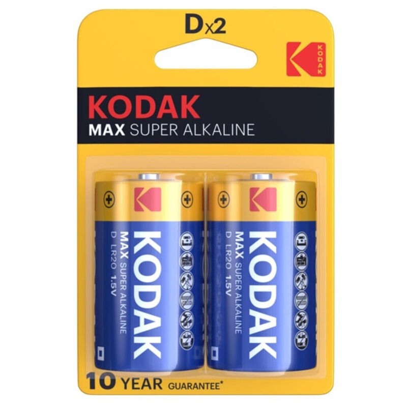KODAK - MAX ALKALIN BATTERI D LR20 2 ENHEDER