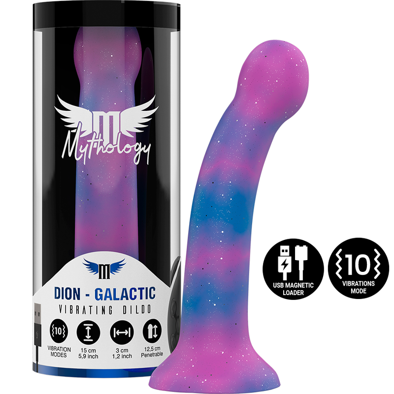 MYTOLOGI - DION GALACTIC DILDO S - VIBRATOR WATCHME TRÅDLØS TEKNOLOGI KOMPATIBEL