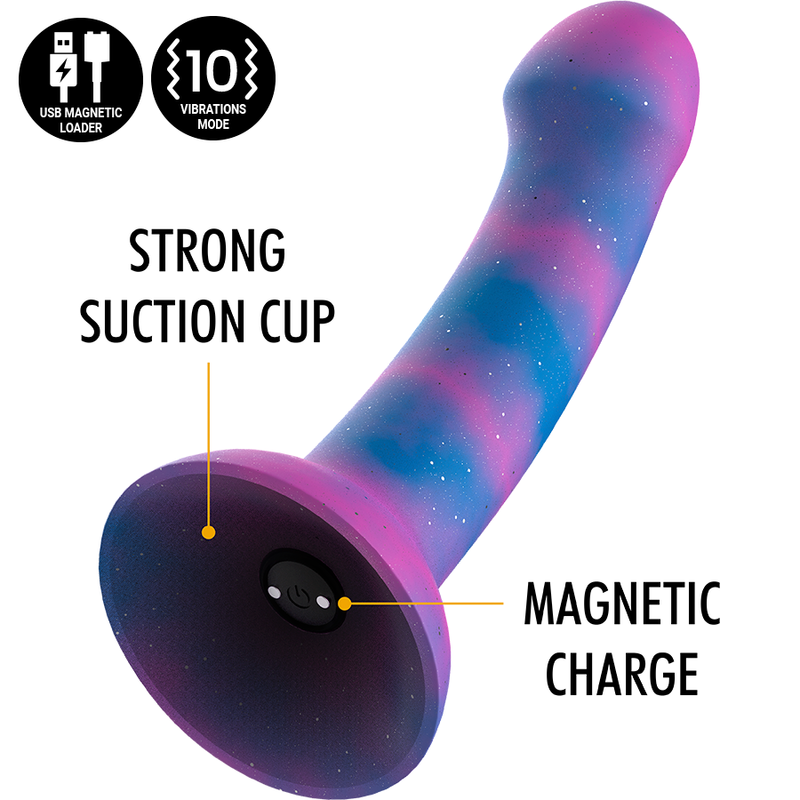 MYTOLOGI - DION GALACTIC DILDO M - VIBRATOR WATCHME TRÅDLØS TEKNOLOGI KOMPATIBEL