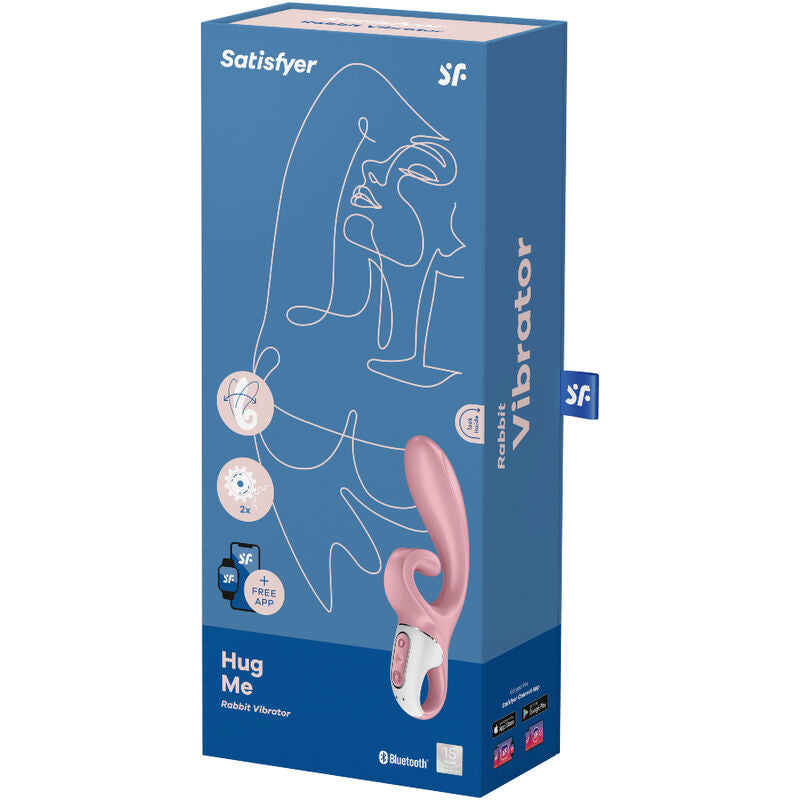 SATISFYER - HUG ME KANINVIBRATOR APP PINK