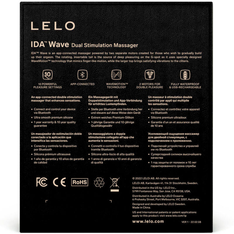 LELO - IDA WAVE PAR MASSAGEAPPARAT SORT