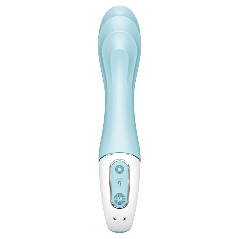 SATISFYER - LUFTPUMPEVIBRATOR 5+ OPPUSTELIG G-PUNKTVIBRATOR APP BLÅ
