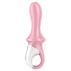 SATISFYER - LUFTPUMP BOOTY 5+ OPPUSTELIG ANALVIBRATOR LYSERØD
