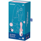 SATISFYER - LUFTPUMP BOOTY 5+ OPPUSTELIG ANALVIBRATOR LYSERØD