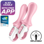 SATISFYER - LUFTPUMP BOOTY 5+ OPPUSTELIG ANALVIBRATOR LYSERØD