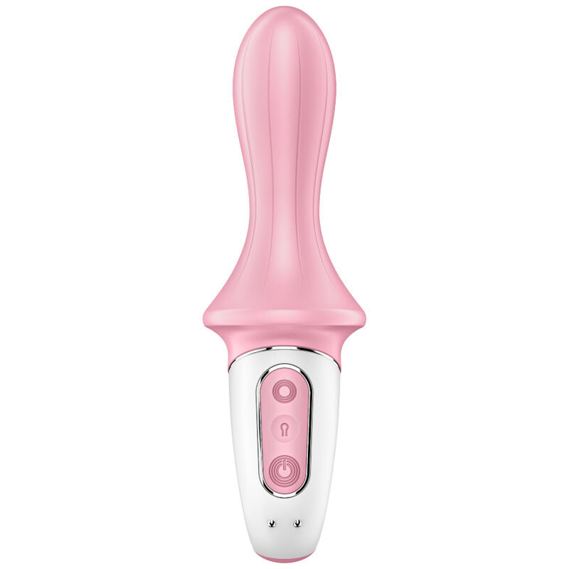 SATISFYER - LUFTPUMP BOOTY 5+ OPPUSTELIG ANALVIBRATOR LYSERØD