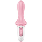 SATISFYER - LUFTPUMP BOOTY 5+ OPPUSTELIG ANALVIBRATOR LYSERØD