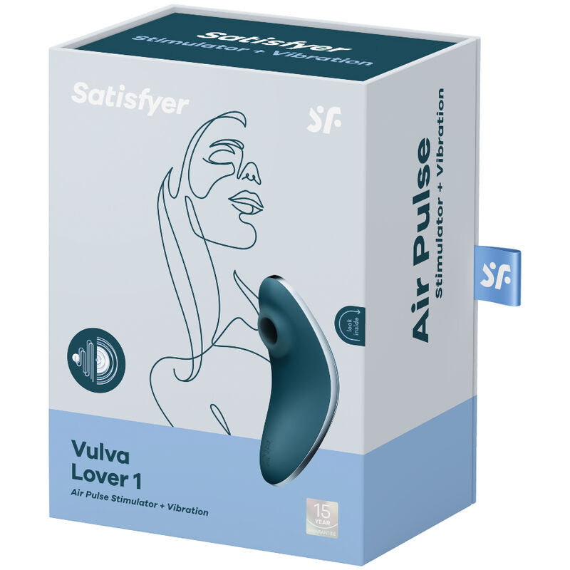 SATISFYER - VULVA LOVER 1 LUFTPULS STIMULATOR & VIBRATOR BLÅ
