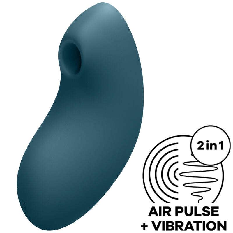 SATISFYER - VULVA LOVER 2 LUFTPULS STIMULATOR & VIBRATOR BLÅ