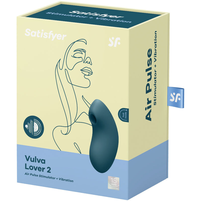 SATISFYER - VULVA LOVER 2 LUFTPULS STIMULATOR & VIBRATOR BLÅ