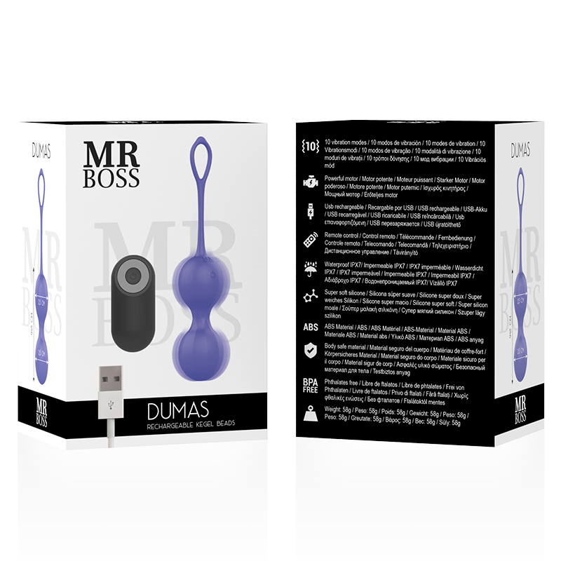 MR BOSS - DUMAS VIBRERENDE KEGELPERLER FJERNBETJENING