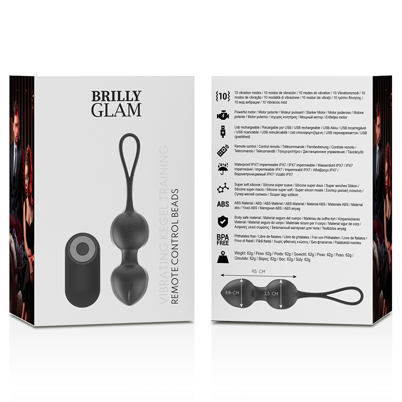 BRILLY GLAM - VIBRERENDE KEGELPERLER FJERNBETJENING