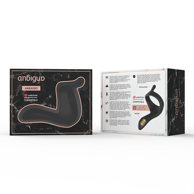 ANBIGUO - ARKADIO KIRTE- OG PERINEUMSTIMULATOR KOMPATIBEL MED WATCHME TRÅDLØS TEKNOLOGI
