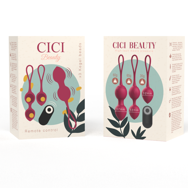 CICI BEAUTY - PREMIUM SILIKONE 3 VIBRERENDE KEGELPERLER MED FJERNBETJENING