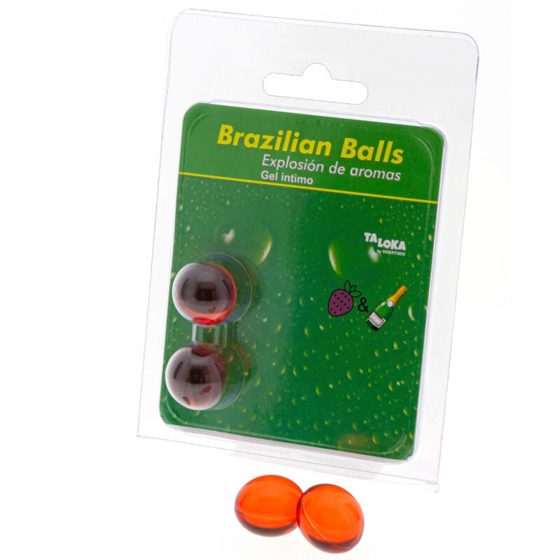 TALOKA - 2 BRASILIANSKE BOLLER JORDBÆR & CHAMPAGNE INTIMGEL