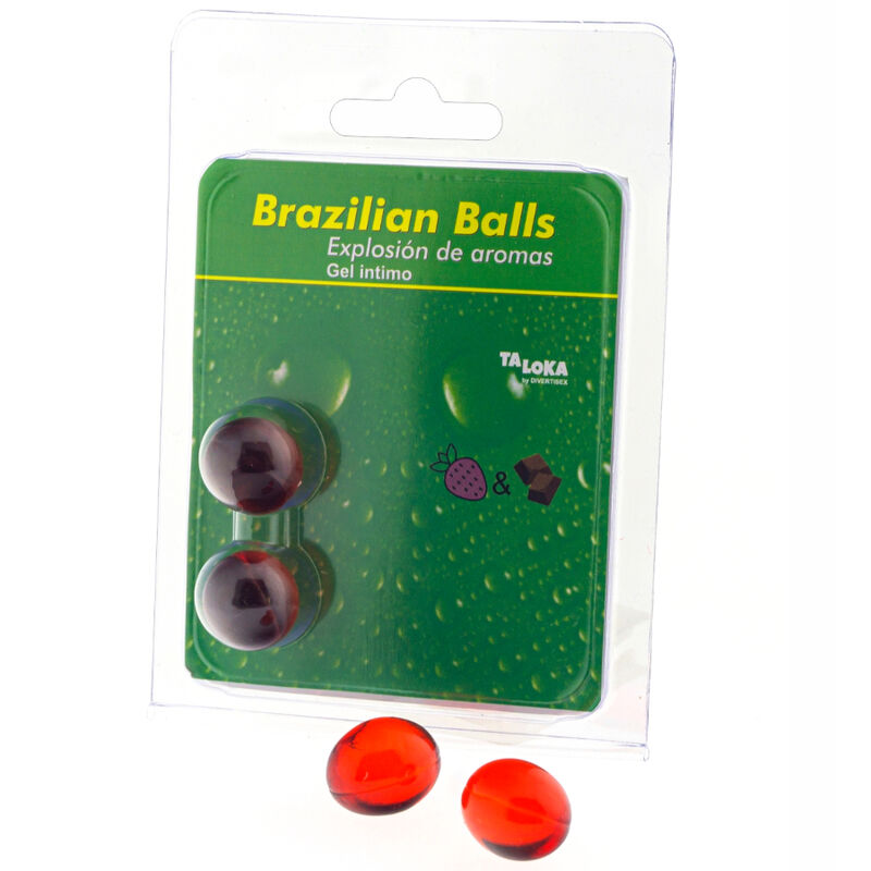 TALOKA - 2 BRASILIANSKE BOLLER JORDBÆR & CHOKOLADE INTIMGEL