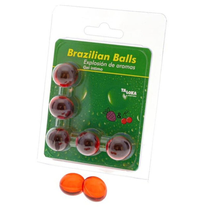 TALOKA - 5 BRASILIANSKE BOLLER JORDBÆR & KIRSEBÆR INTIMGEL